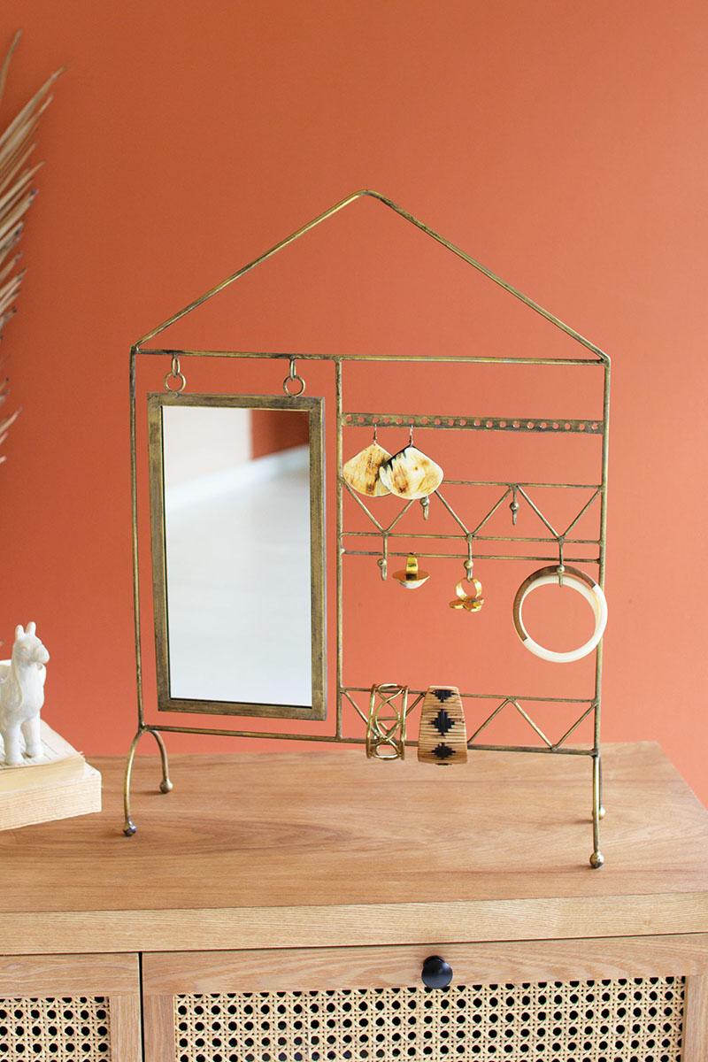 TABLE TOP JEWELRY RACK WITH RECTANGLE  MIRROR
