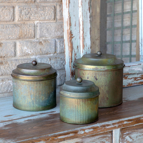 Patina Lidded Canisters
