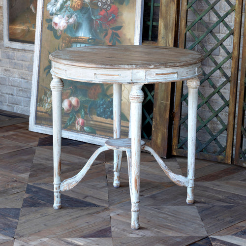 French Style Painted Petite Round Table