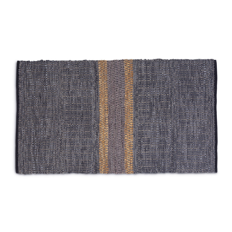 Woven Leather Stripe Rug