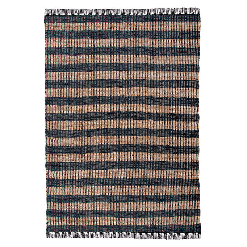 Leather and Hemp Woven Rug 5' x 8'