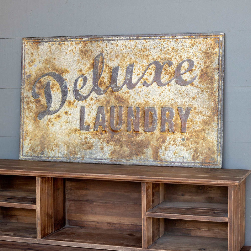 Aged Metal Deluxe Laundry Sign