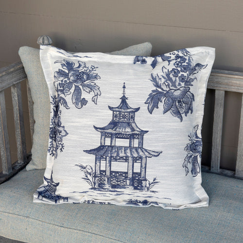 Blue Pagoda Pillow