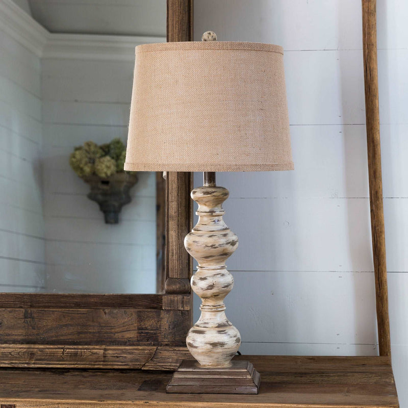 Antique Turned Spindle Lamp