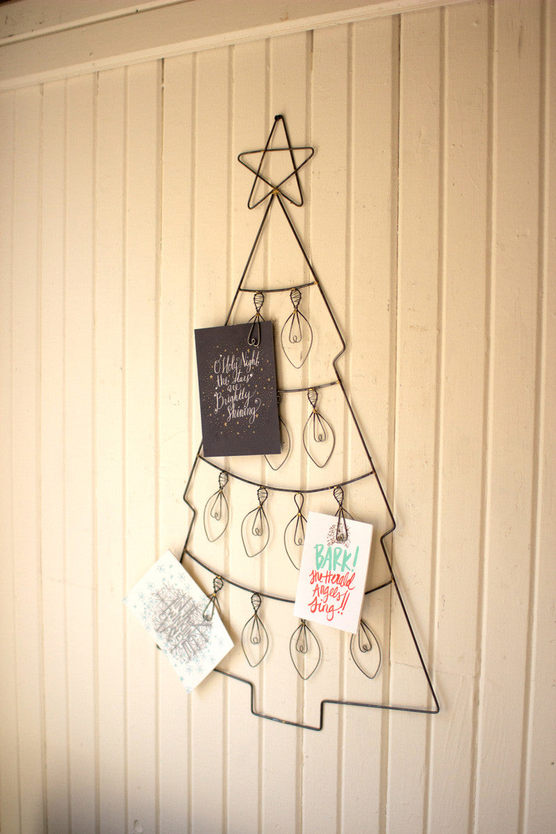 Hanging Wire Christmas Tree Card Holder