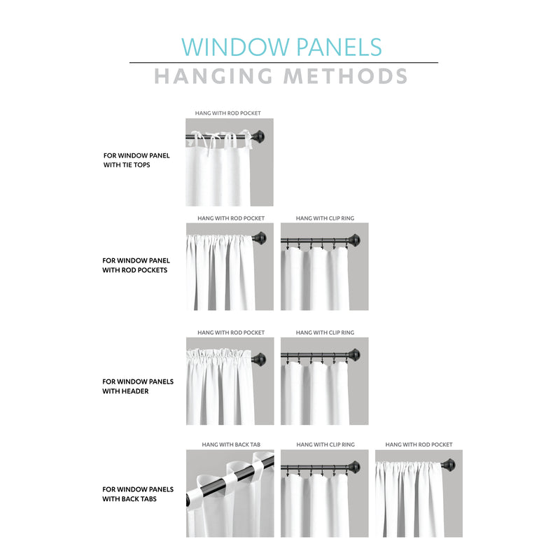 Burlap Knotted Tab Top Window Curtain Panels Dark Linen Pair 45X95 Set