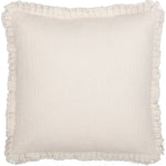 Burlap Antique White Pillow w/ Fringed Ruffle 18x18