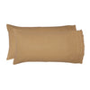 Burlap Natural Pillow Case w/ Fringed Ruffle Set of 2