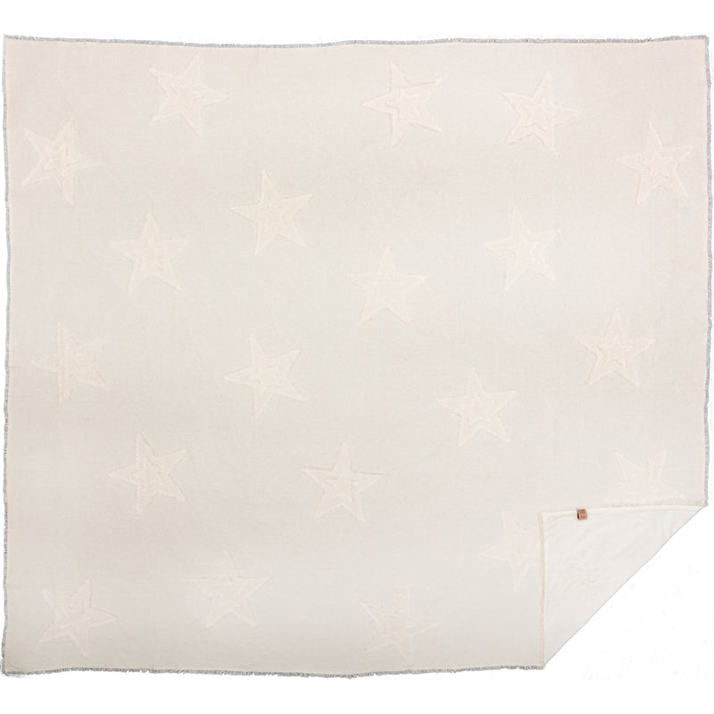 Burlap Antique White Star Coverlet