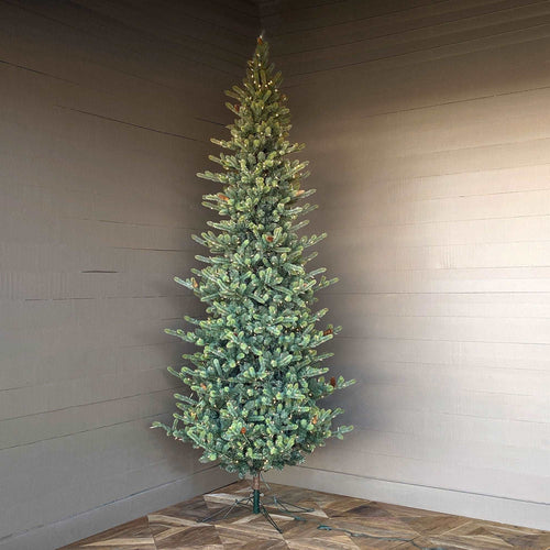 12' Slim Blue Spruce Tree with LED Lights