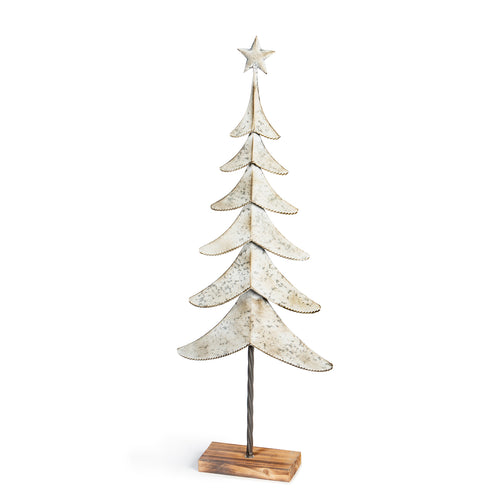 Tin Whitewash Christmas Tree Medium