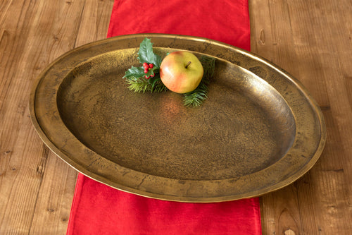 Cast Aluminum Oval Candle Tray