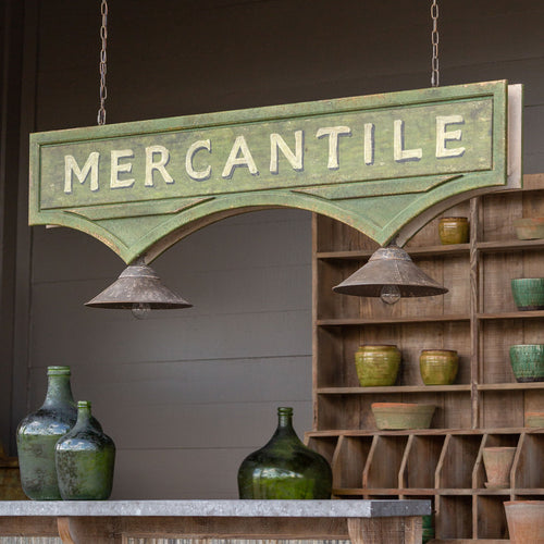 Mercantile Hanging Sign Light Fixture