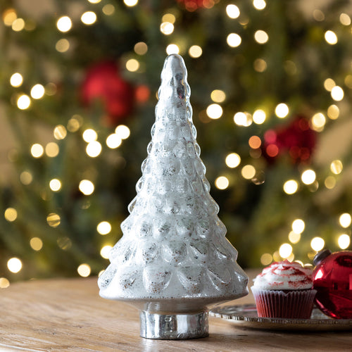 Icy Glass Tabletop Fir Tree Large