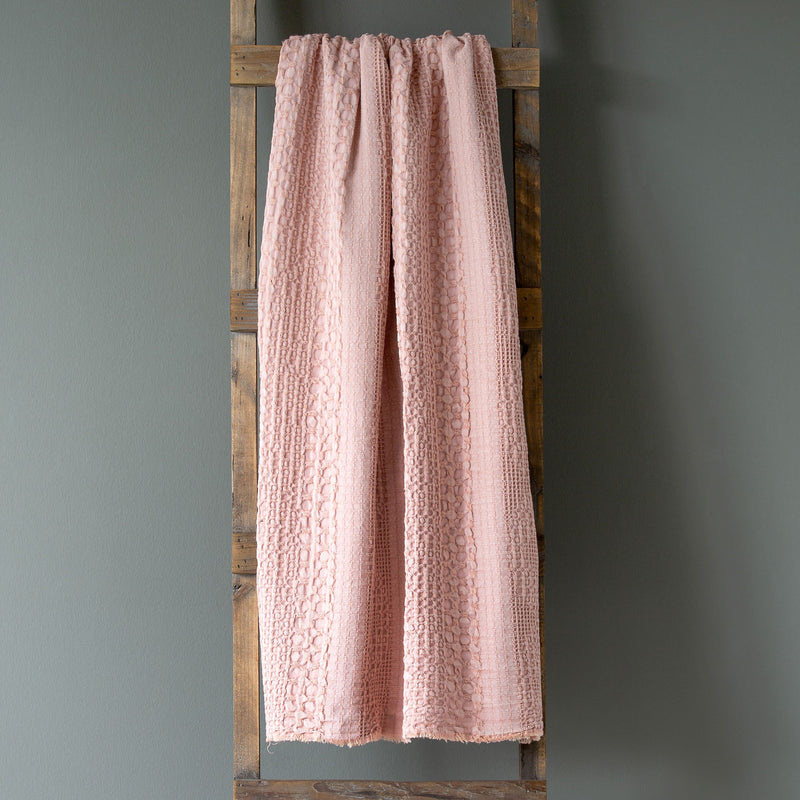 Heathered Waffle Weave Throw, Faded Coral