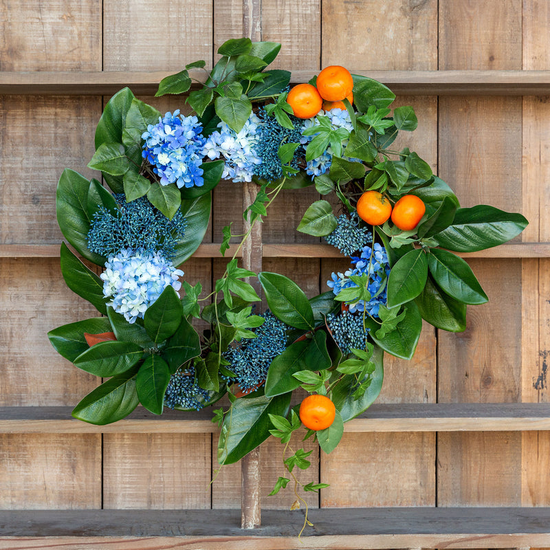 Summer Citrus & Hydrangea Wreath