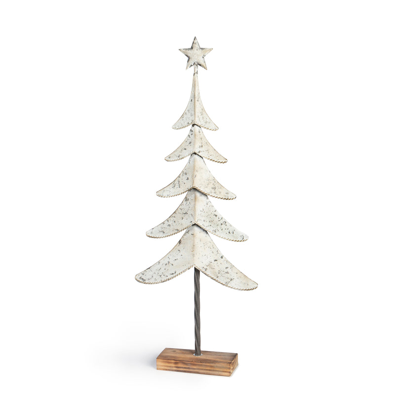 Tin Whitewash Christmas Tree Small