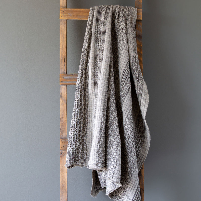 Heathered Waffle Weave Throw, Grey