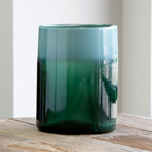 Pond Water Opalescent Glass Cylinder, Large