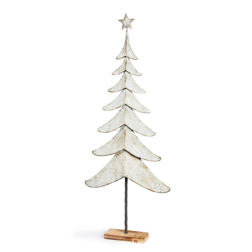 Tin Whitewash Christmas Tree Large