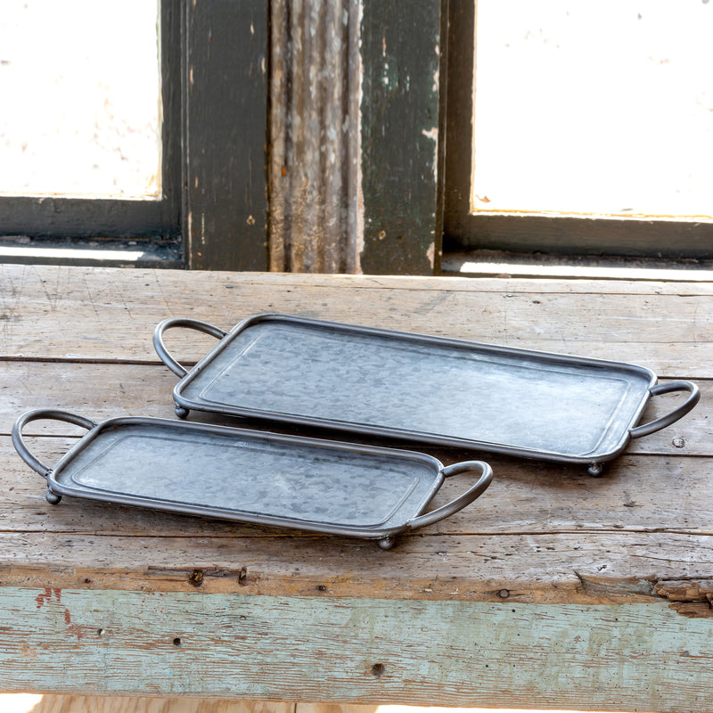 Galvanized Metal Rectangle Serving Tray