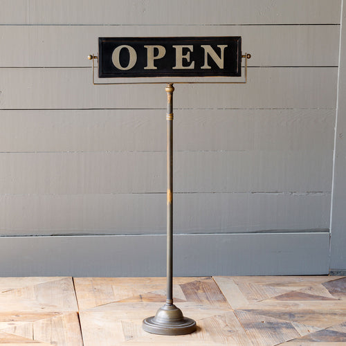 Merchants Open/Close Sign On Stand