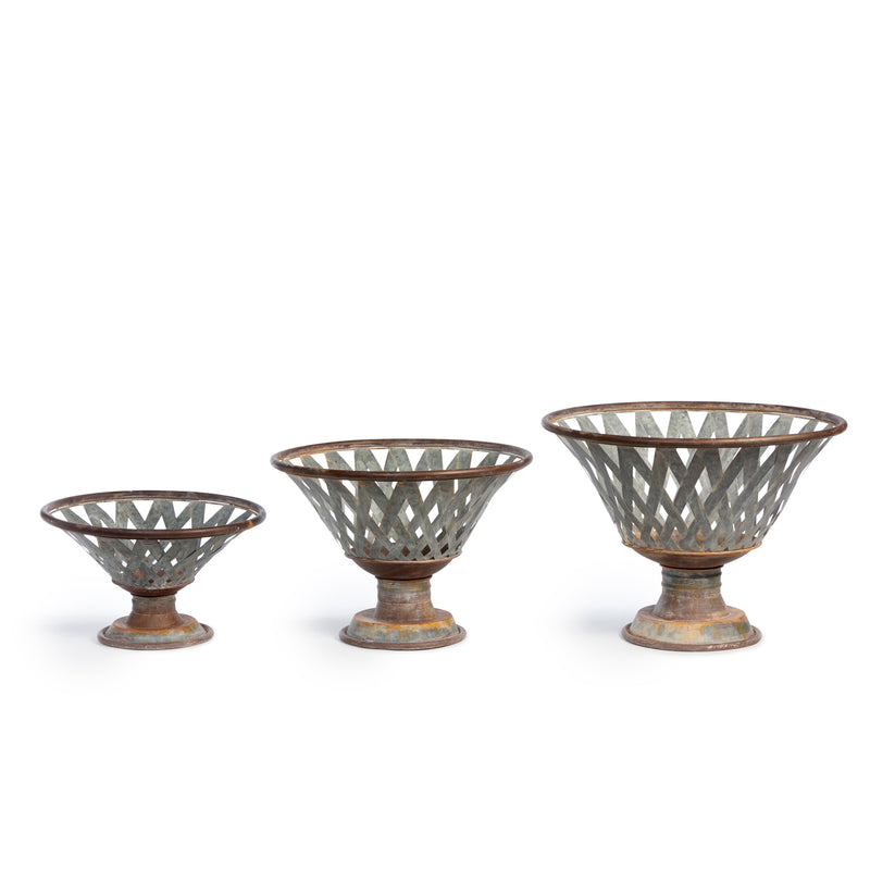 Woven Metal Footed Bowl