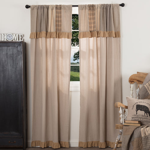 <img src="ph34cy2ptdhwrhibmj9q.jpg" alt="Sawyer Mill Charcoal Panel with Attached Patchwork Valance Set of 2 84x40">