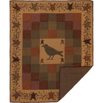 Heritage Farms Applique Crow and Star Quilted Throw 60x50