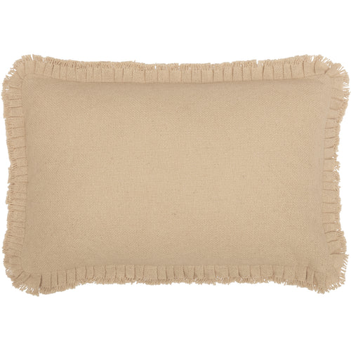 Burlap Vintage Pillow w/ Fringed Ruffle 14x22